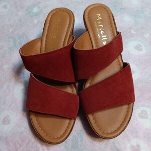 Burgundy Suede Sandals